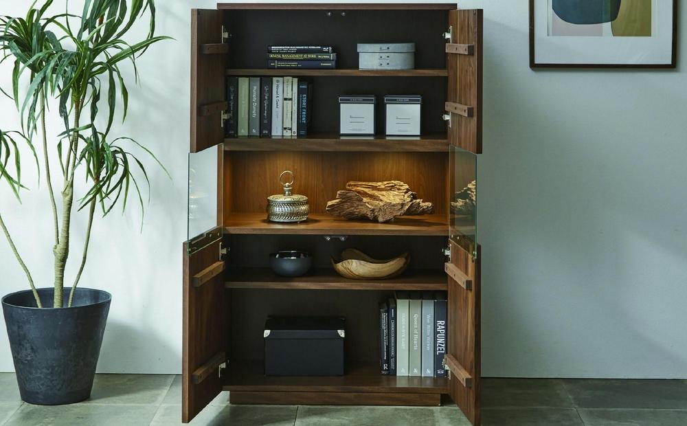 無垢リビング家具NEWイソラ(キャビネット・シェルフ)80cm【２色】