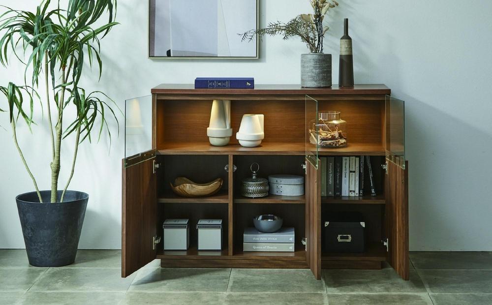 無垢リビング家具NEWイソラ(サイドボード・リビングボード)120cm【2色】