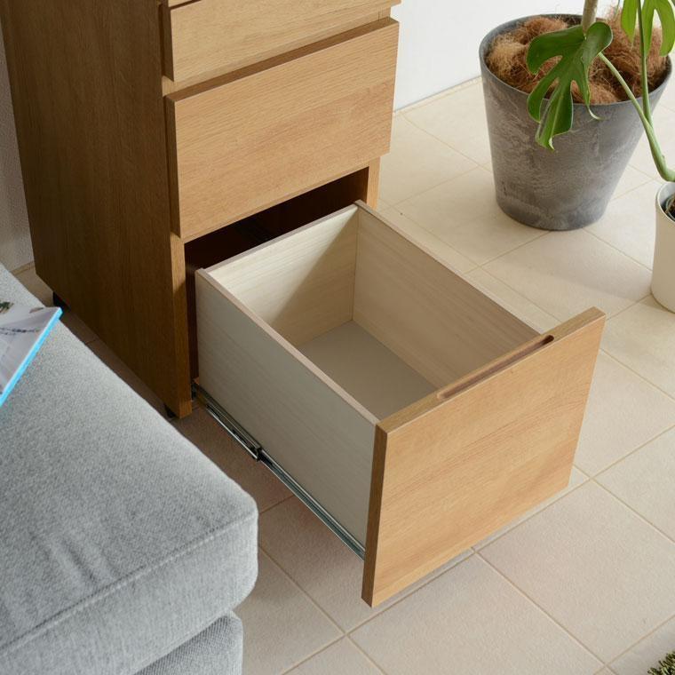 LANE(レーン) ワゴン オーク 幅35 高さ72 スリム収納 サイドワゴン