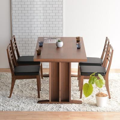 DT09 ウレタン DCゴーダ オールマイティブラック ウォールナット 5点 ダイニングセット