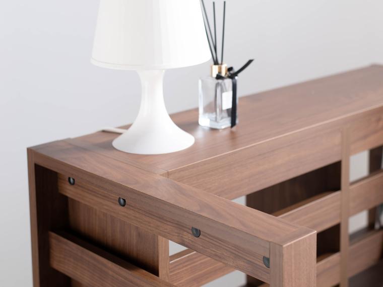 エルブロック パーティションシェルフLb ウォールナット 幅96 奥行き29 高さ124