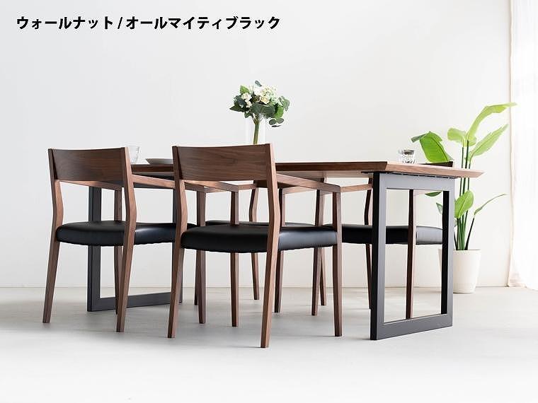 サイズオーダー メラミンテーブル DTジャンブルMM01-1 DC02 ウォールナット 5点 ダイニングセット