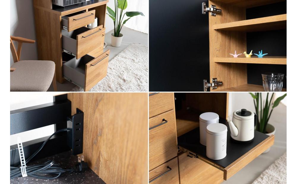 シェイド 90家電 幅59.9 奥行45 高さ180 ミックスカラーでナチュラルシックなダイニングボード