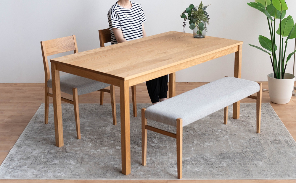 DT01 DC01 BC01 4点 ダイニングセット オーク アネルカグレー テーブル 椅子 ベンチ