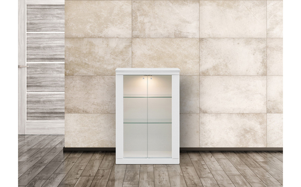 ミュージアム 幅59cm カウンター下収納 コレクションボード ガラス棚 収納棚 キャビネット 高級 大川家具 壁面収納 LEDライト  【開梱設置】