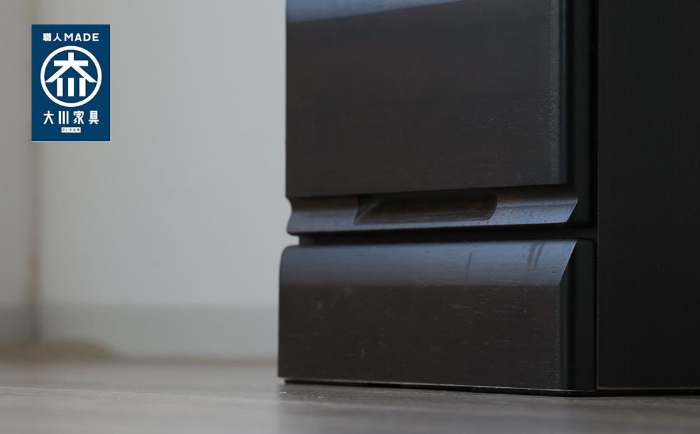 大川家具 チェスト ミニ 幅30cm 引出し 5段 サイド 収納 ブラウン