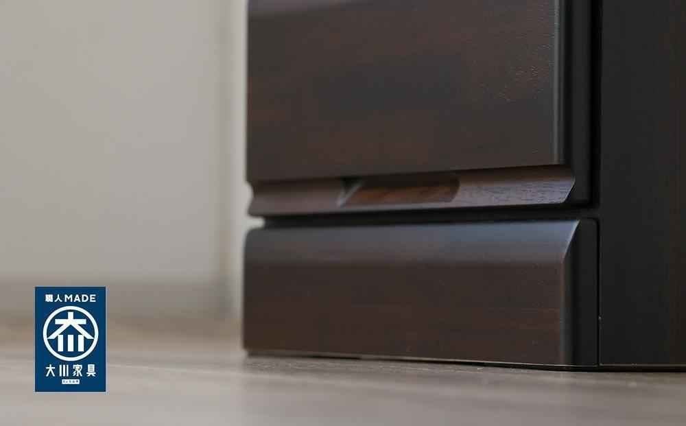 大川家具 チェスト ミニ 幅40cm 引出し 5段 サイド 収納 ブラウン