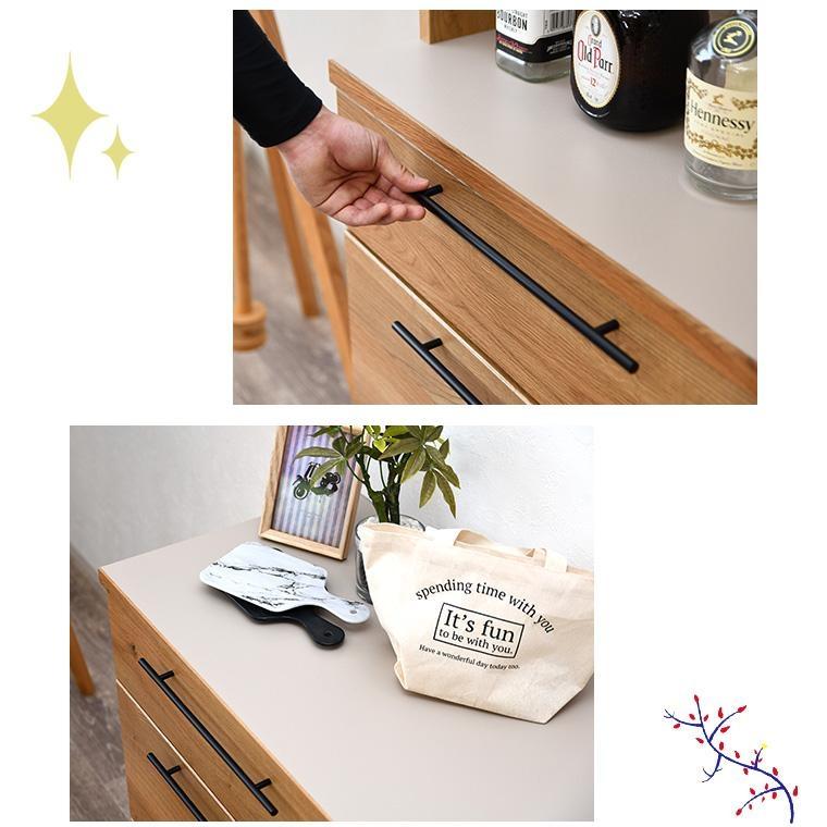 キッチンカウンター ロータイプ レンジラック 食器棚 幅105 引出し おしゃれ  大川 家具