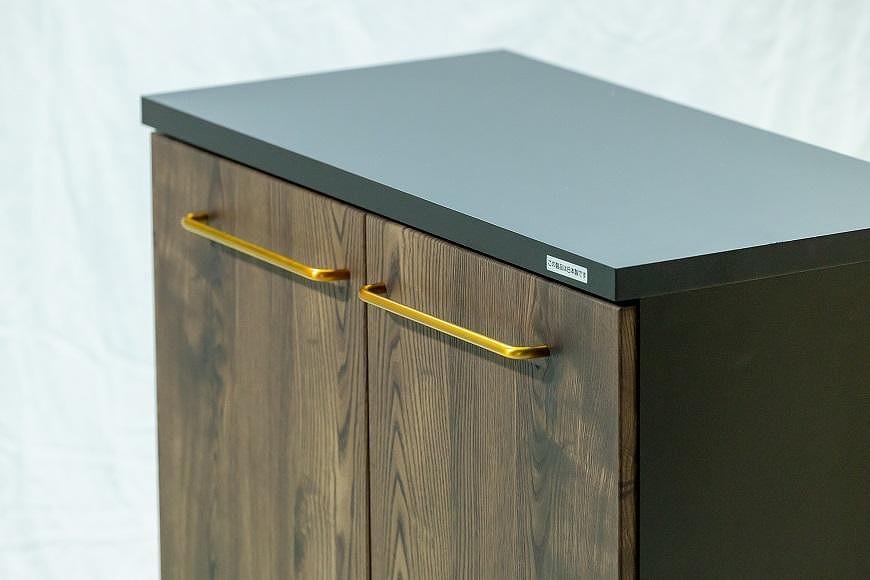 大川家具　シューズボックス　ゾロ ロータイプ 800L（BR) 幅80cm 高さ93.8cm ブラック基調 モダン 　国内製造