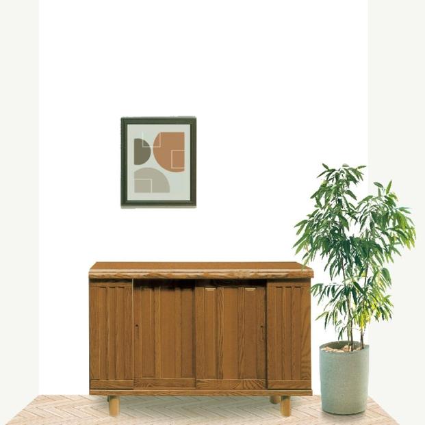 大川家具　シューズボックス　光林1000L　幅100cm  靴箱 収納