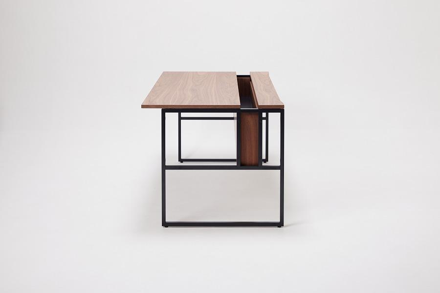 パソコンデスク リモートワーク ウォールナット 120 シェルフ大付 WAAKstation2WN 1207 shelf