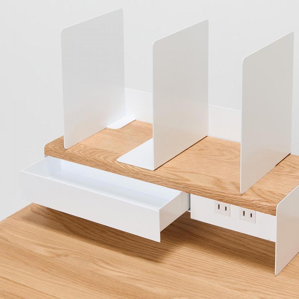 【シェルフSセット】サイズオーダー可 電動昇降 学習机 プレディデスク オーク