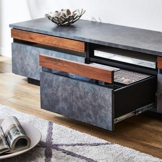 テレビボード 幅150☆ 天然木 ウォールナット無垢材 グレー　カラー：DGY