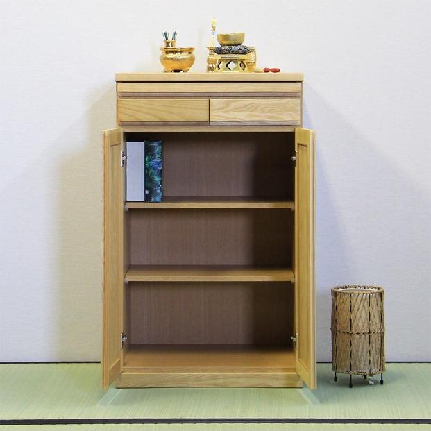 仏壇台 仏壇下台 お仏壇 大川家具 完成品 60cm 幅60cm ミニ仏壇 小型仏壇 日本製 AKBU-01-60H ナチュラル