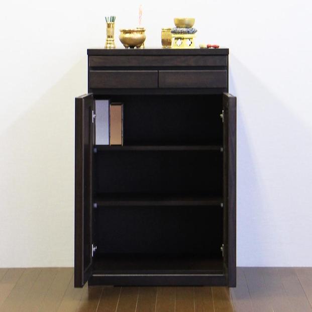 仏壇台 仏壇下台 お仏壇 大川家具 完成品 60cm 幅60cm ミニ仏壇 小型仏壇 日本製 AKBU-02-60H ブラウン