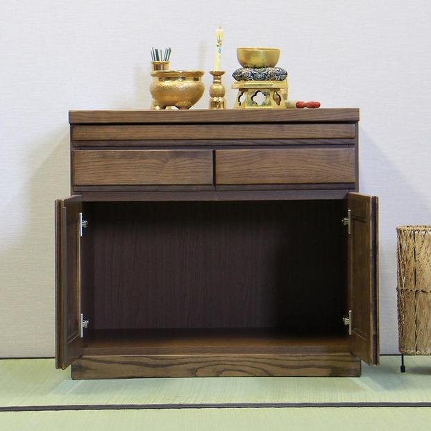 仏壇台 仏壇下台 お仏壇 大川家具 完成品 60cm 幅60cm ミニ仏壇 小型仏壇 日本製 AKBU-01-60L ライトブラウン
