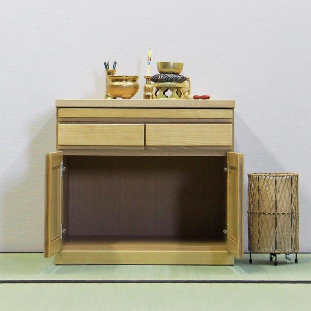 仏壇台 仏壇下台 お仏壇 大川家具 完成品 60cm 幅60cm ミニ仏壇 小型仏壇 日本製 AKBU-01-60L ナチュラル