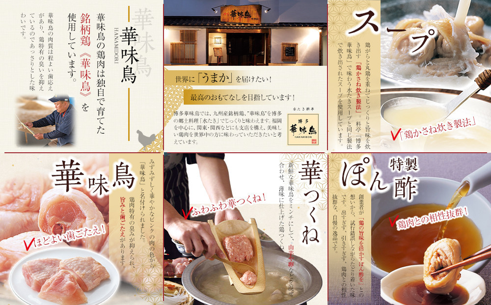 1月配送【H-B1】博多華味鳥 水炊きセット ( 6～8人前 ) 柚胡椒付