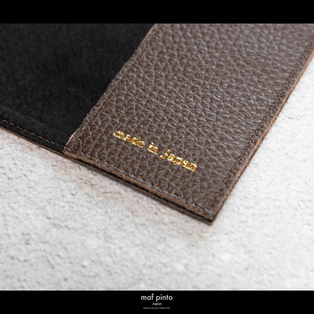 maf pinto (マフ ピント) レザーブックカバー 四六判サイズ ADRIA LINE チョコレート 本革 日本製