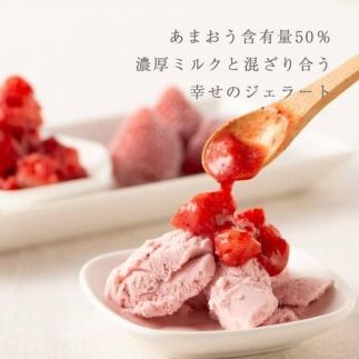 武下さんちの完熟あまおう50％ミルクジェラート 6カップセット 白いVIPボックスに入れて！