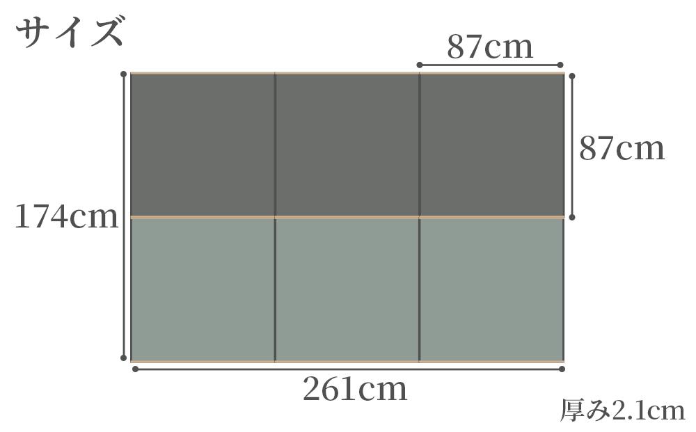 国産い草 置き畳 フロア畳「TATAMIST」 6枚組(3畳分) 目積織り
