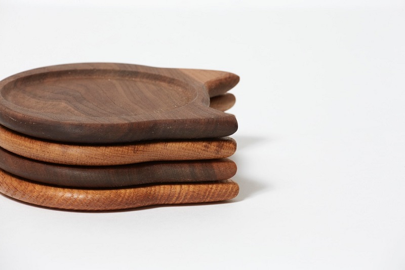 ネココースター（2枚セット／ウォールナット）