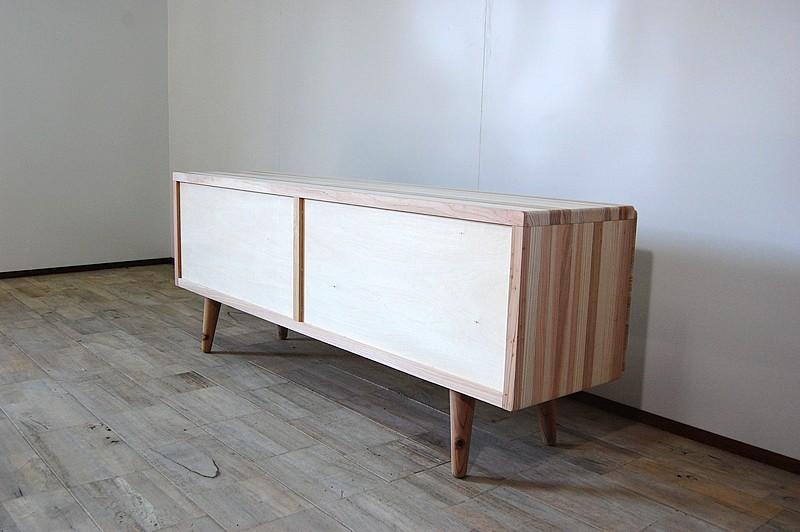 【撫でたくなる国産杉のすべすべキャビネット】NADEローキャビネット 国産杉