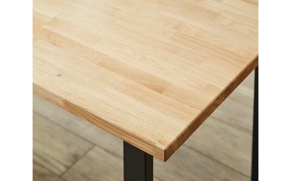 【大川家具】無垢材 ダイニングテーブル 食卓テーブル 4人掛け 幅1800mm 奥行800mm ホワイトオーク 天然木 国産 日本製 鉄脚 開梱設置便 高級感 インダストリアル【設置付き】