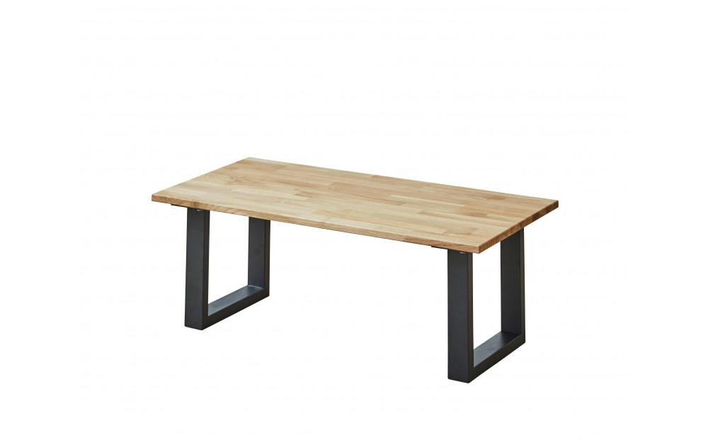 【大川家具】無垢材 センターテーブル 食卓テーブル ローテーブル リビングテーブル 幅1000 ホワイトオーク 天然木 国産 日本製 鉄脚 完成品 組み立て不要 高級感 インダストリアル