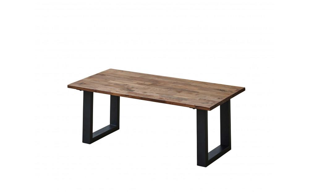 【大川家具】無垢材 センターテーブル 食卓テーブル ローテーブル リビングテーブル 幅1000 ウォールナット 天然木 国産 日本製 鉄脚 完成品 組み立て不要 高級感 インダストリアル