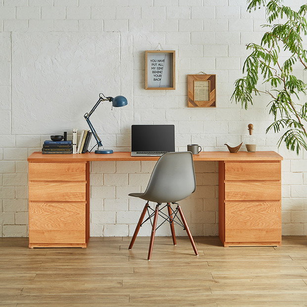 【大川家具】無垢材 システムデスク 幅1800mm テーブル パソコンデスク 子供机 勉強机 学習机 書斎デスク HM-HM ブラックチェリー 天然木 モダン 国産 無垢材 高級感【設置付き】