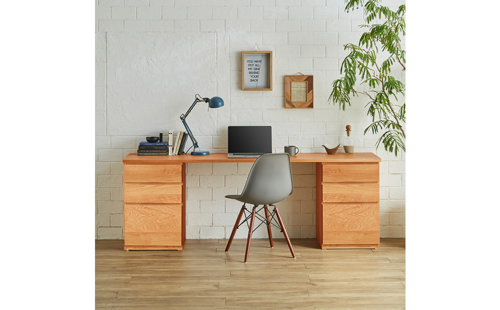 【大川家具】無垢材 システムデスク 幅1600mm テーブル パソコンデスク 子供机 勉強机 学習机 書斎デスク HM-HM ブラックチェリー 天然木 モダン 国産 無垢材 高級感【設置付き】