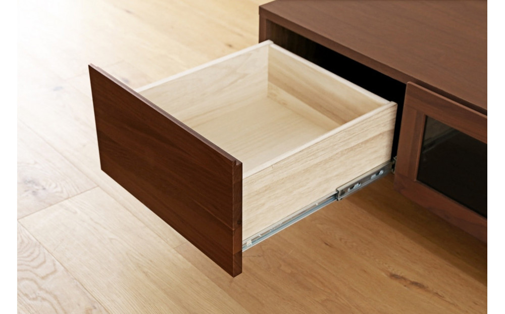 【開梱設置】高野木工 LECCE レッチェ 120TVボード ウォルナット  (黒ガラス) 【10年保証】