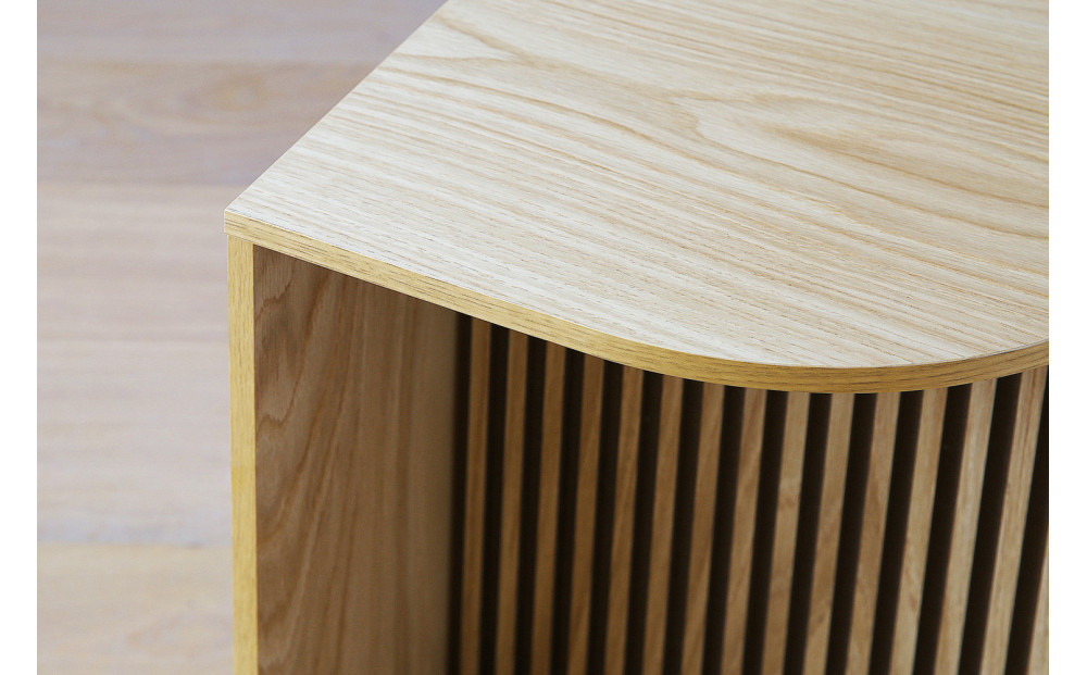 【開梱設置】高野木工 リブシリーズ H40サイドテーブル ウォルナット【10年保証】