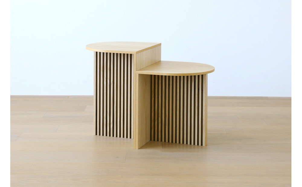 【開梱設置】高野木工 リブシリーズ H40サイドテーブル オーク【10年保証】
