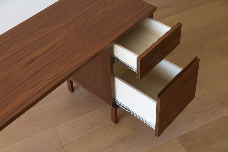 【開梱設置】高野木工 プレーンデスク SET9 ウォルナット（W150×D45cm）【10年保証】