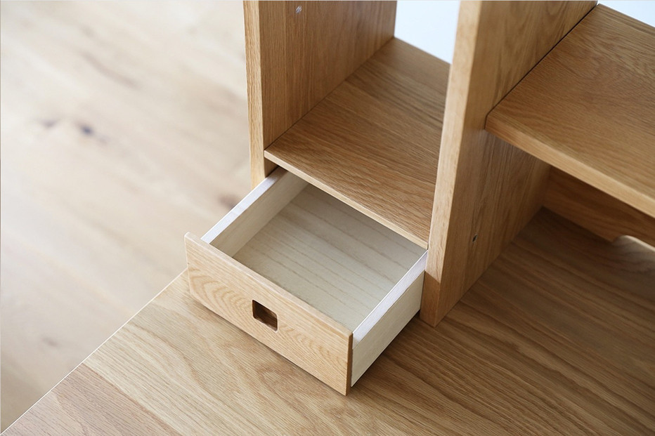 【開梱設置】高野木工 プレーンデスク SET2 オーク（W90×D55cm）【10年保証】