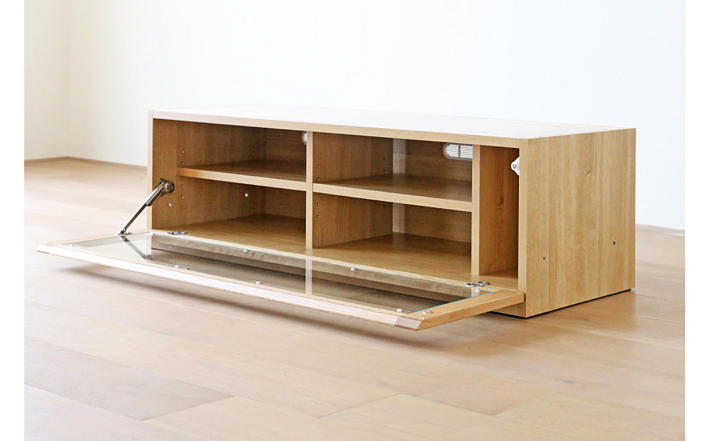 【開梱設置】高野木工 ASTER SET6 アスター 150TV天板 + 120TVガラス扉 + 30TVチェスト オーク【10年保証】