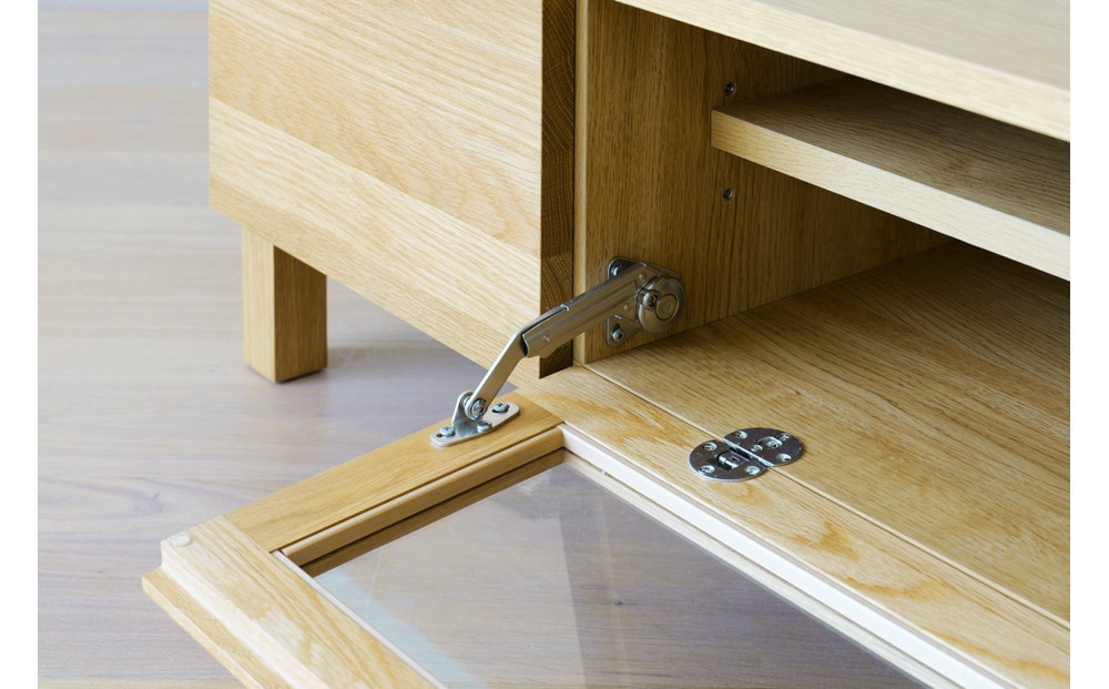 【開梱設置】高野木工 LECCE レッチェ 200TVボード オーク (透明ガラス) 【10年保証】