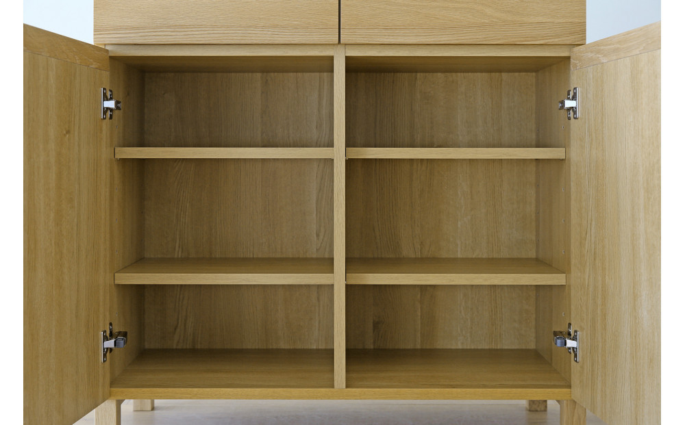 【開梱設置】高野木工 LECCE レッチェ 134キャビネット オーク【10年保証】