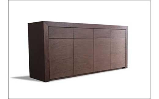 【ICHI リビングボード 180cm】 ウォールナット ツキ板 オイルフィニッシュ シンプルで重厚なデザインのリビングボード