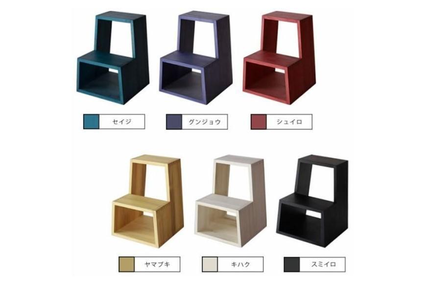 【PRIMO ステップスツール スミイロ】★約1.6kgの軽さと腕利きの職人でも至難の技である角度の付いたロッキング組を用いて丈夫さを兼ね備えたスツール 紫外線に強く色褪せにくいセラウッド塗装仕上