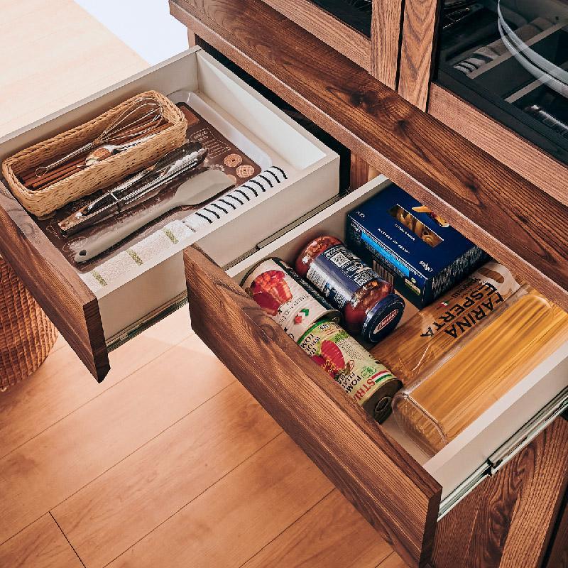 【Chatra／チャトラ 幅80cmダイニングボード ナチュラル】★シンプルでお部屋に合わせやすい食器棚