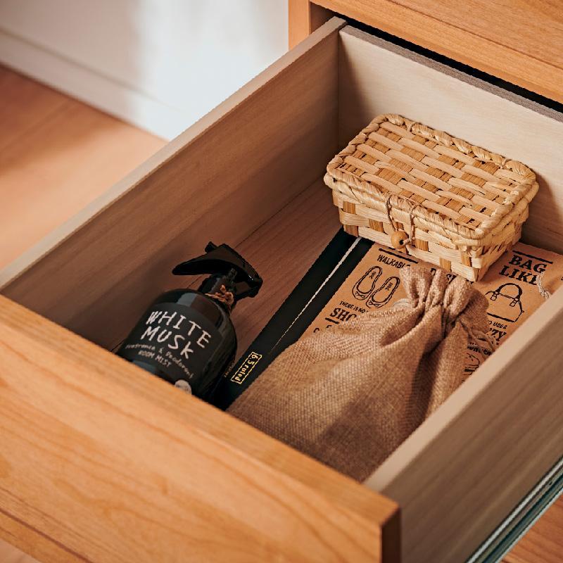 【Athers／アザース 幅40cmチェスト3段 ナチュラル】★落ち着いた雰囲気のルーバーデザイン