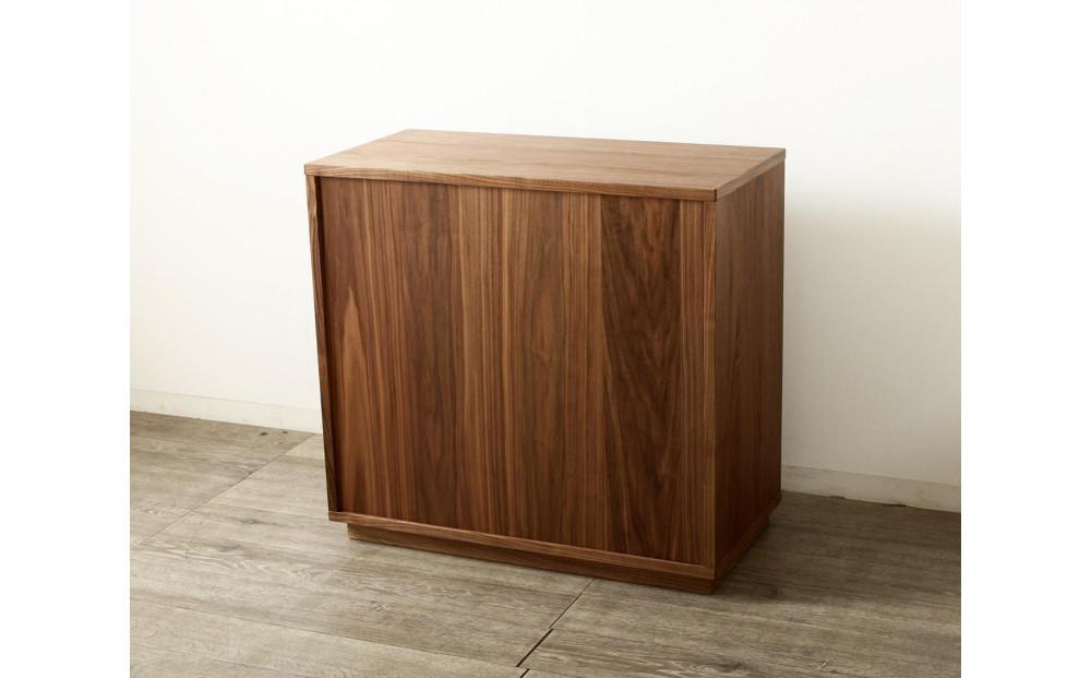 大川家具 ティレ 80cmリビングチェスト 台輪 天然木ウォールナット