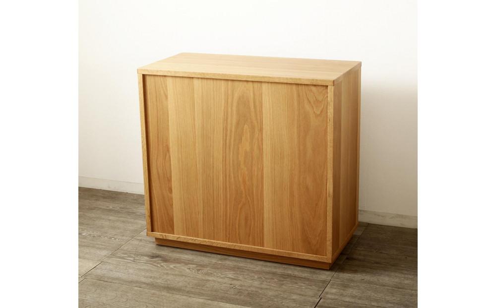 大川家具 ティレ 80cmリビングチェスト 台輪 天然木オーク(ナラ)