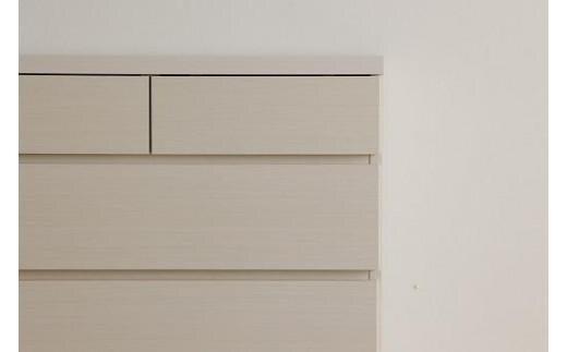 【洗面所などの限られた空間に便利】薄型チェスト 75cm幅4段 (ホワイト木目)