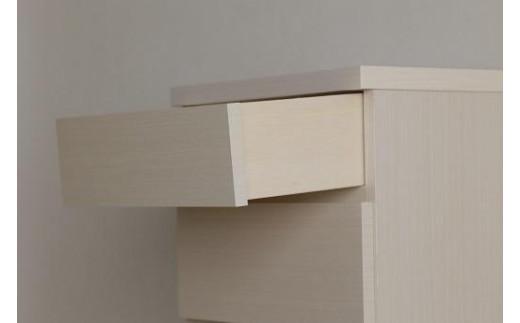 【洗面所などの限られた空間に便利】薄型チェスト 45cm幅5段 (ホワイト木目)