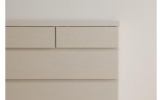 【洗面所などの限られた空間に便利】薄型チェスト 75cm幅5段 (ホワイト木目)