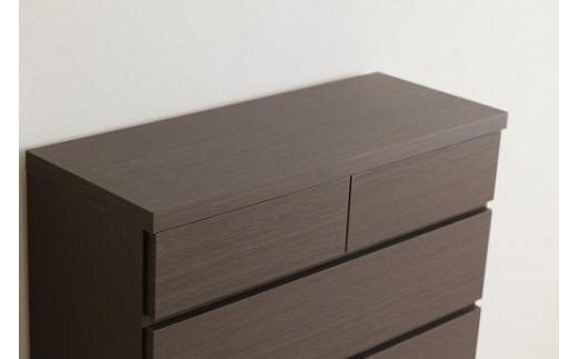 【洗面所などの限られた空間に便利】薄型チェスト 75cm幅5段 (ブラウン木目)